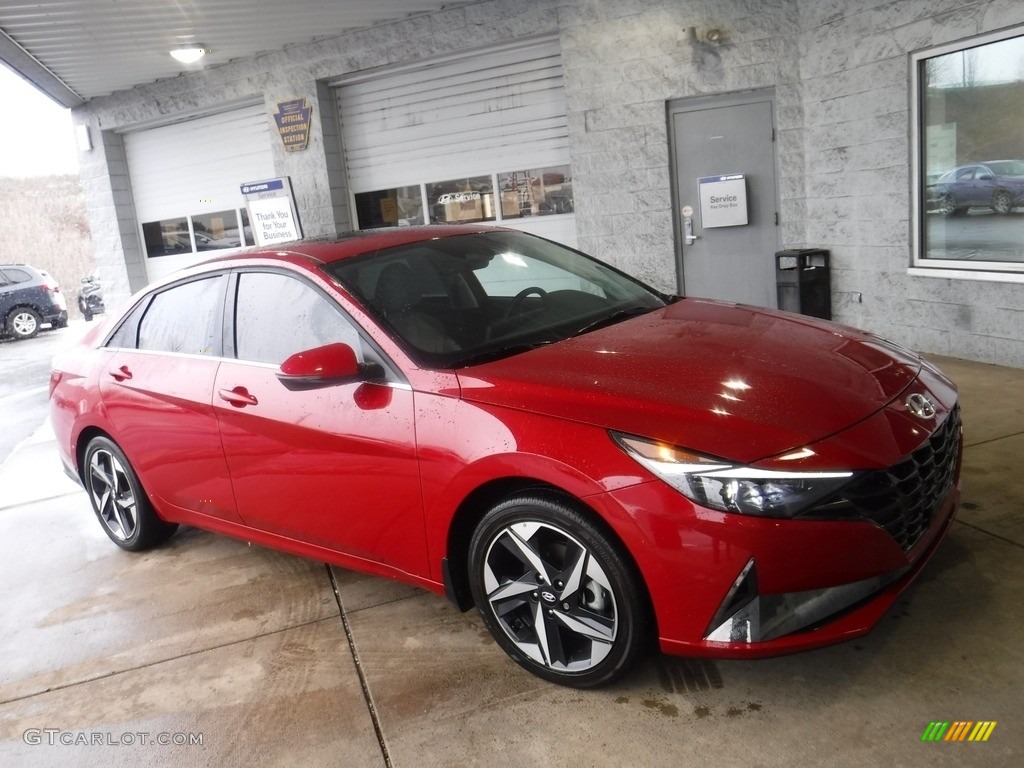 2023 Elantra Limited Hybrid - Scarlet Red Pearl / Medium Gray photo #1