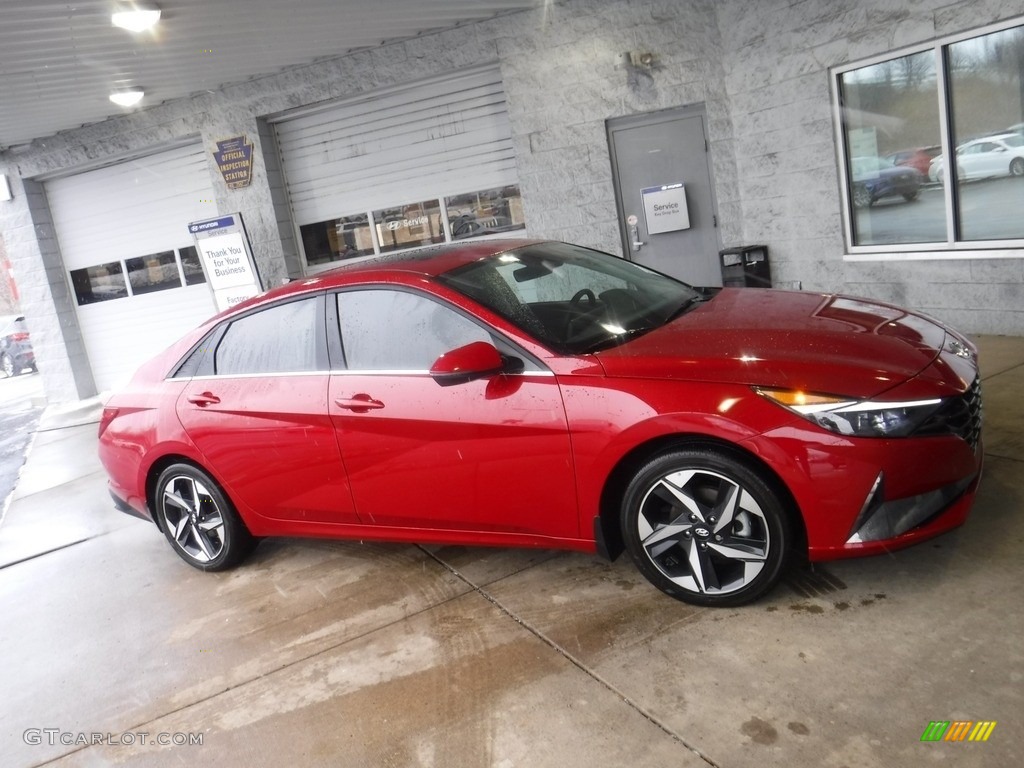 2023 Elantra Limited Hybrid - Scarlet Red Pearl / Medium Gray photo #2