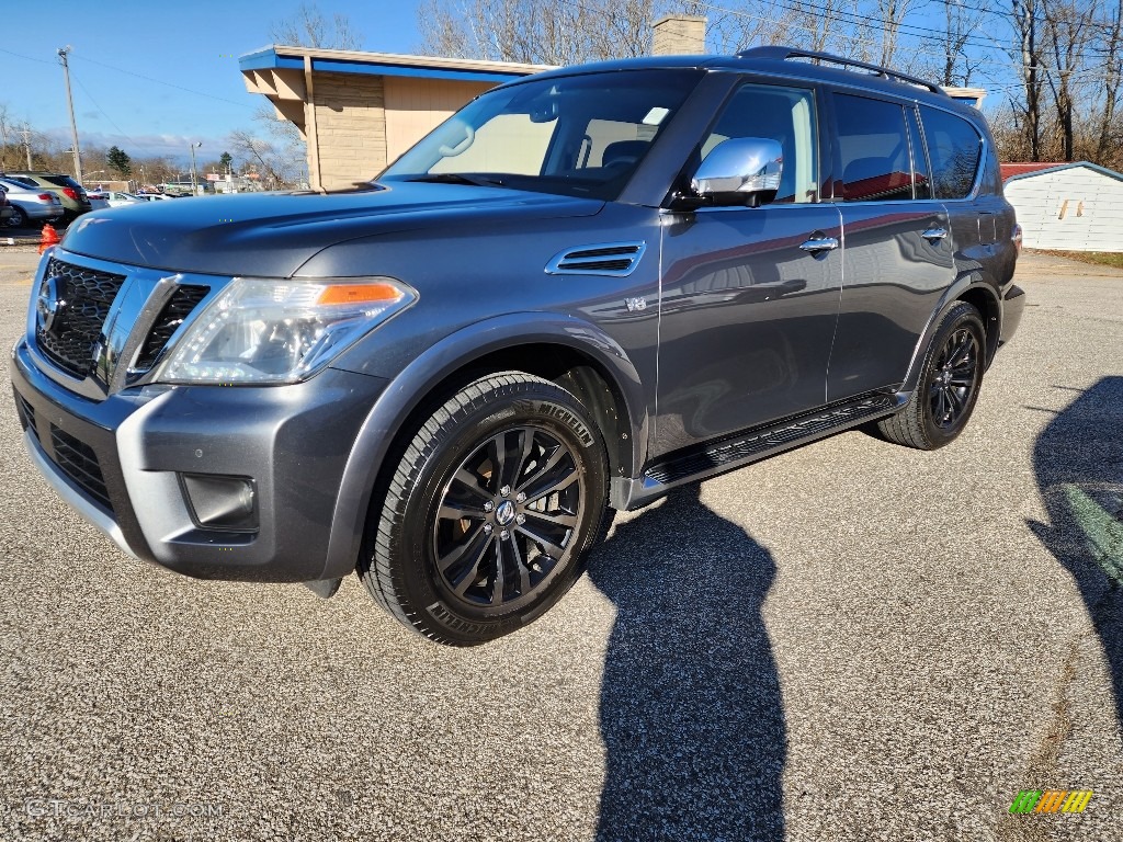 2017 Armada Platinum 4x4 - Gun Metallic / Charcoal photo #33