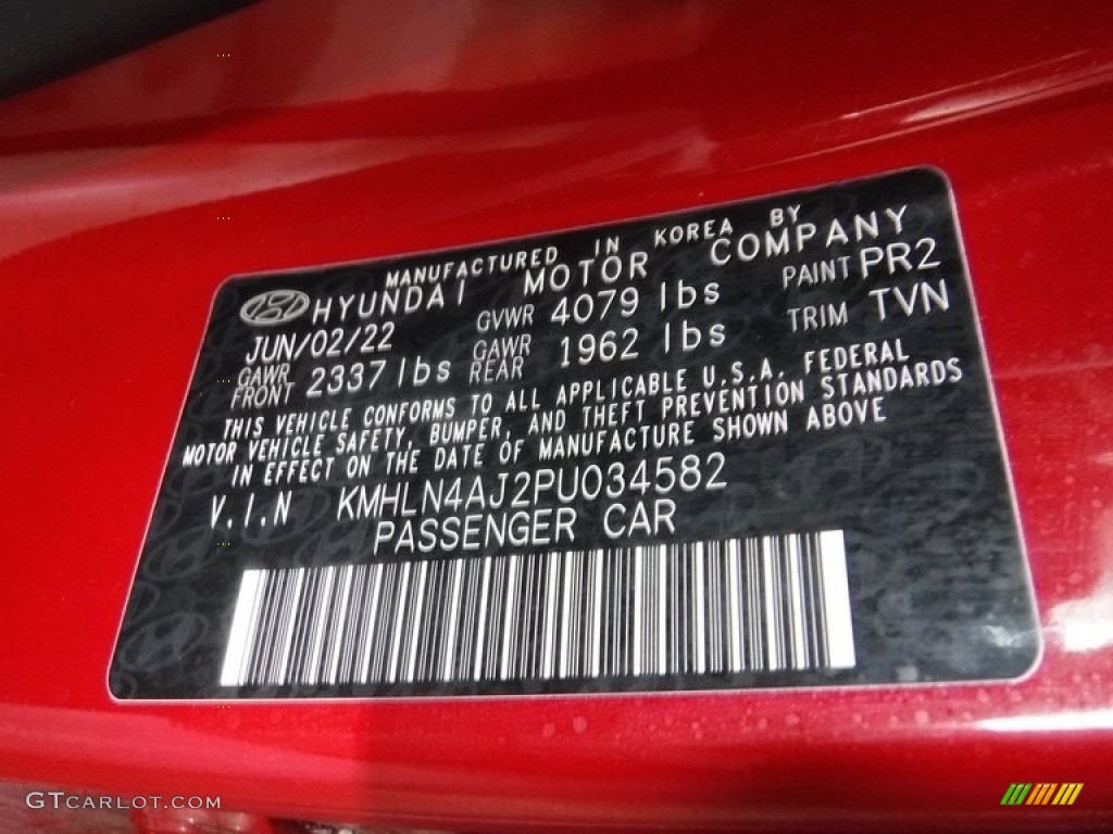 2023 Elantra Limited Hybrid - Scarlet Red Pearl / Medium Gray photo #27