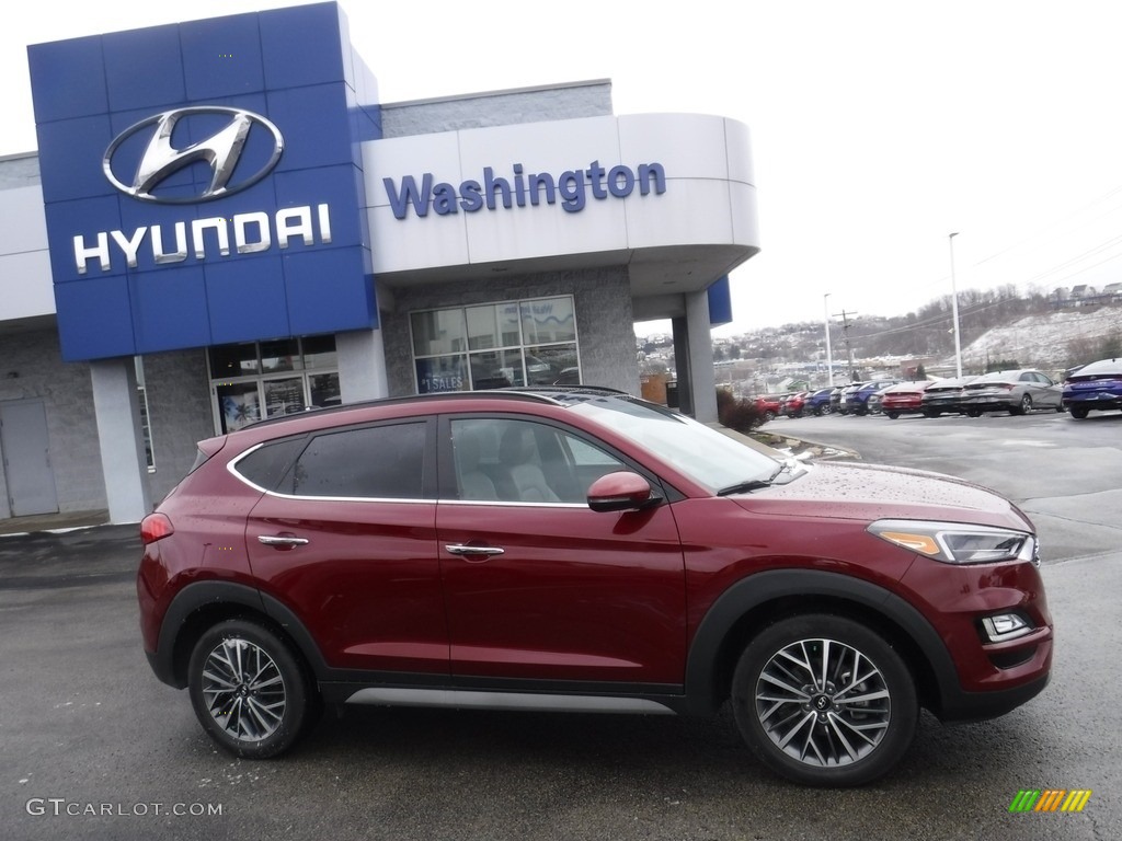 2020 Tucson Ultimate AWD - Gemstone Red / Beige photo #2