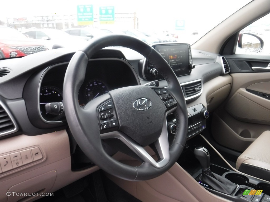2020 Tucson Ultimate AWD - Gemstone Red / Beige photo #12