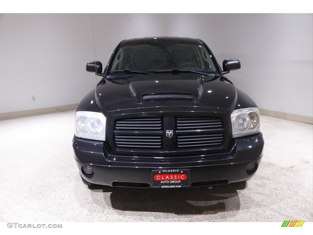 2007 Dakota SLT Quad Cab 4x4 - Brilliant Black Crystal Pearl / Medium Slate Gray photo #2