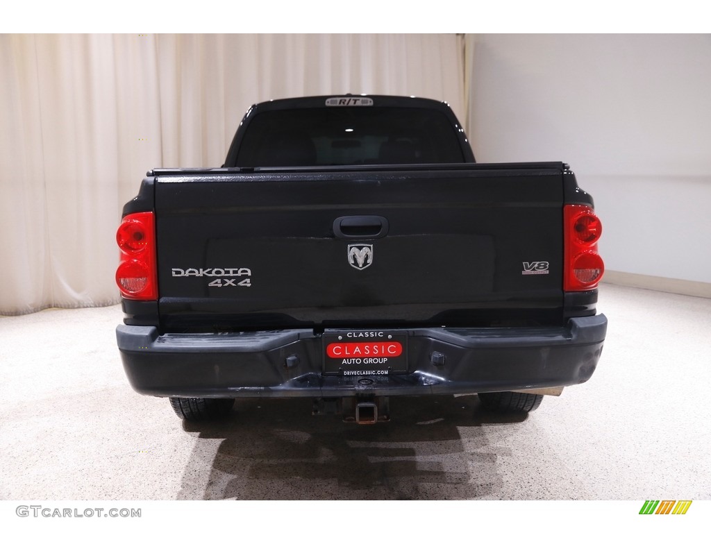 2007 Dakota SLT Quad Cab 4x4 - Brilliant Black Crystal Pearl / Medium Slate Gray photo #15