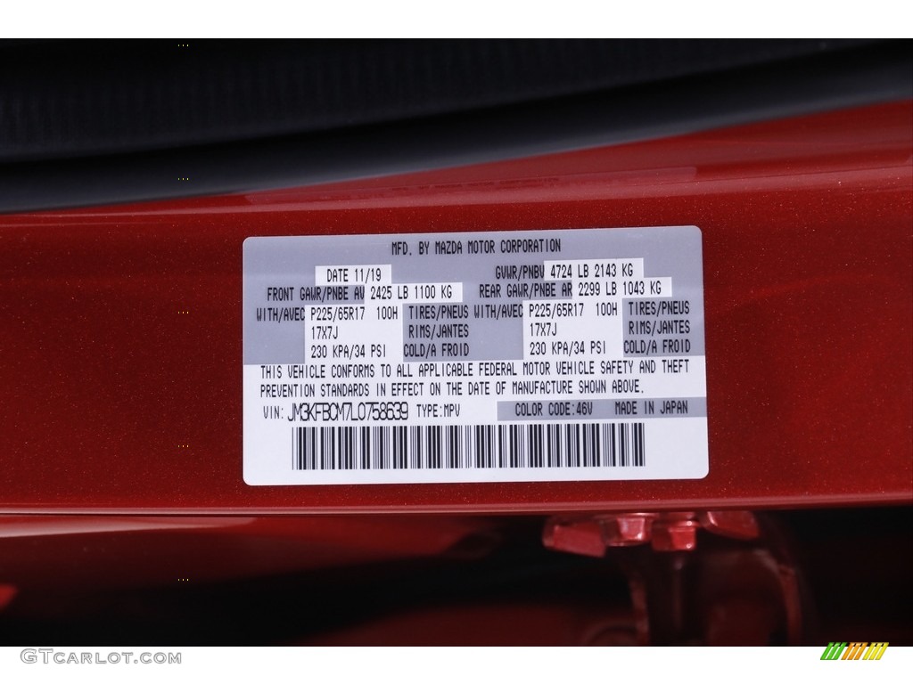 2020 CX-5 Touring AWD - Soul Red Crystal Metallic / Black photo #21