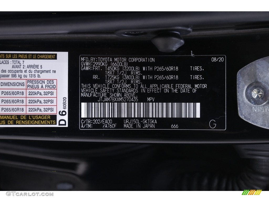 2021 GX Color Code 202 for Black Onyx Photo #145784428