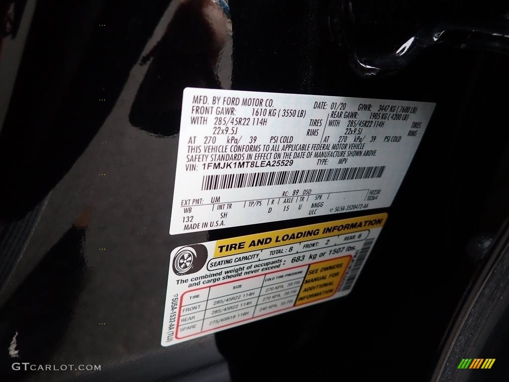 2020 Expedition Color Code UM for Agate Black Photo #145784896
