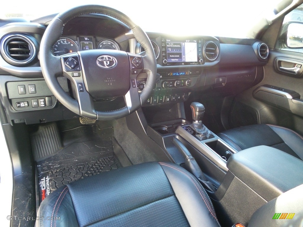 Black Interior 2021 Toyota Tacoma TRD Pro Double Cab 4x4 Photo #145785184