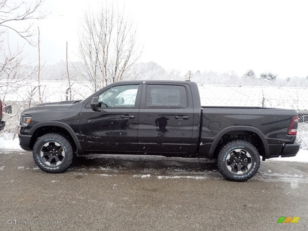 Diamond Black Crystal Pearl 2023 Ram 1500 Rebel Crew Cab 4x4 Exterior Photo #145787344