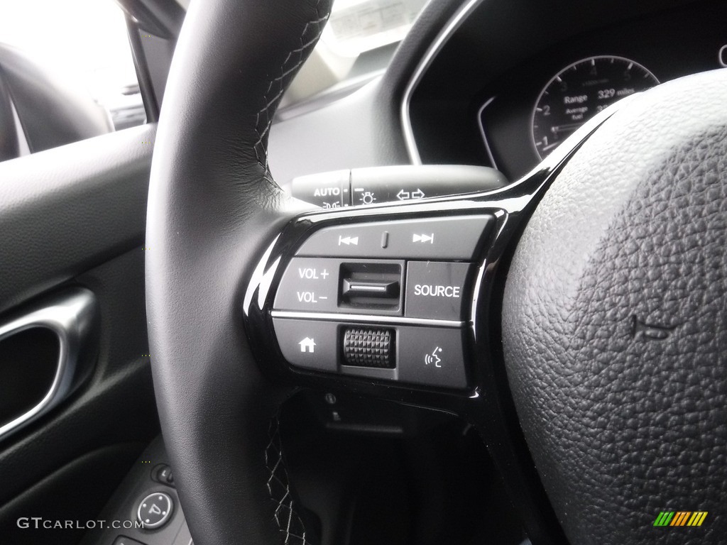 2022 Honda Civic EX-L Hatchback Black Steering Wheel Photo #145788517