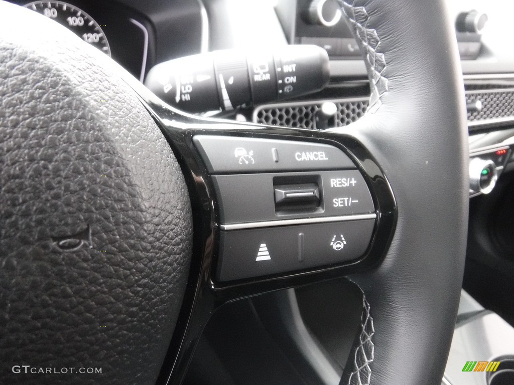 2022 Honda Civic EX-L Hatchback Black Steering Wheel Photo #145788541