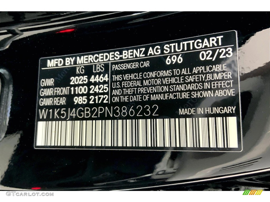 2023 Mercedes-Benz CLA 250 Coupe Color Code Photos