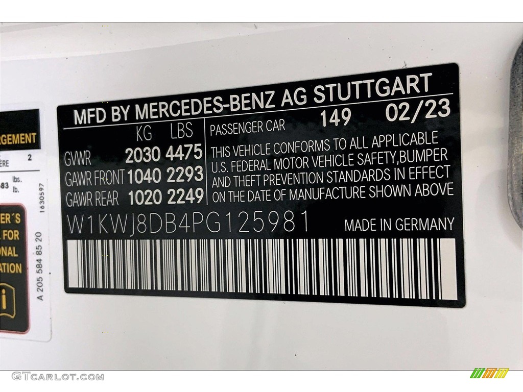 2023 Mercedes-Benz C 300 Coupe Color Code Photos