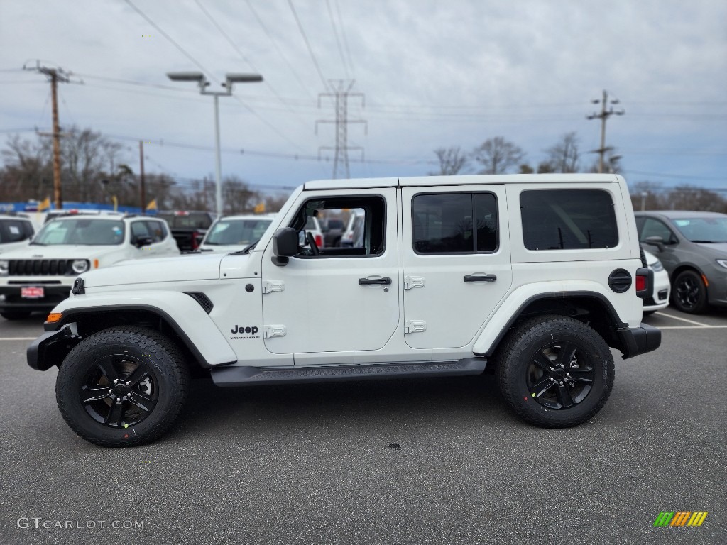 Bright White 2023 Jeep Wrangler Unlimited Sahara 4x4 Exterior Photo #145796563
