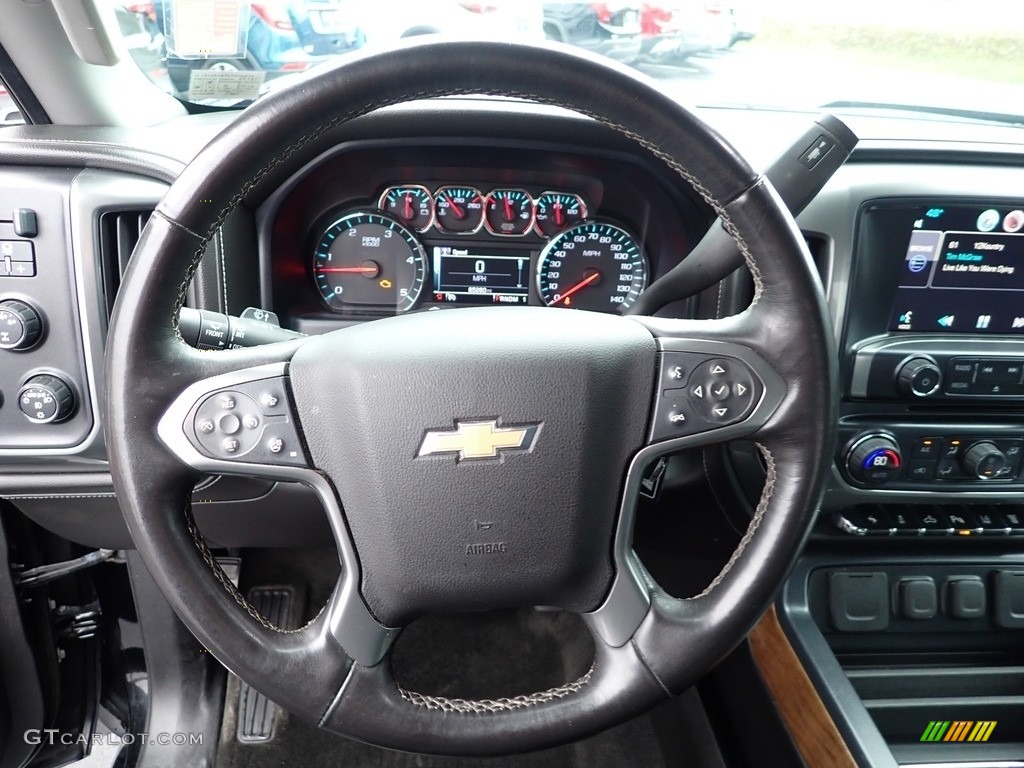 2015 Chevrolet Silverado 2500HD LTZ Double Cab 4x4 Jet Black Steering Wheel Photo #145797865
