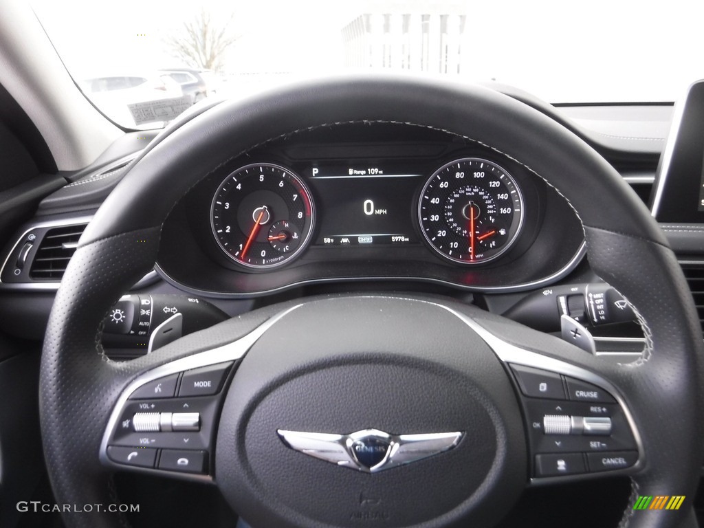 2021 Genesis G70 2.0T Black Steering Wheel Photo #145798015