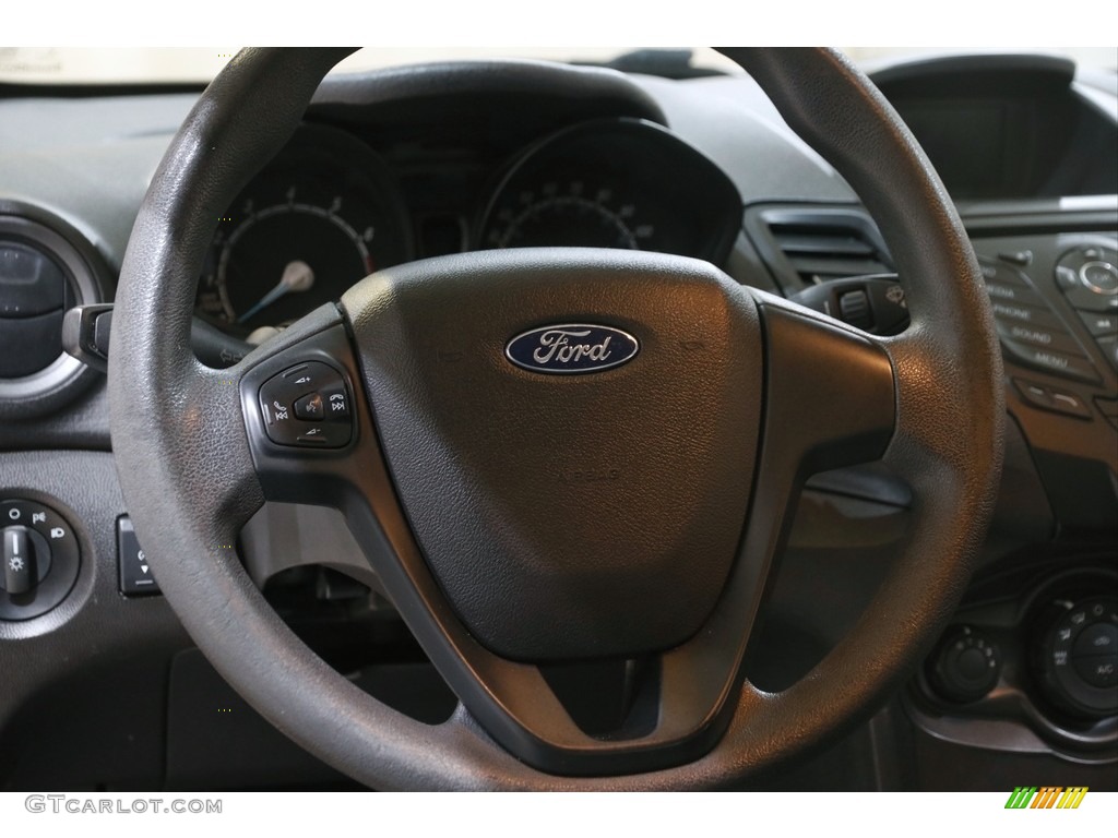 2018 Ford Fiesta S Sedan Charcoal Black Steering Wheel Photo #145798822