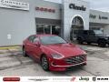 Calypso Red 2021 Hyundai Sonata Blue Hybrid