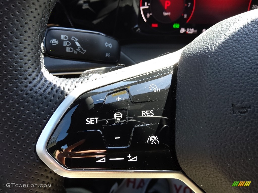 2022 Volkswagen Golf GTI S Titan Black/Scalepaper Plaid Steering Wheel Photo #145801420