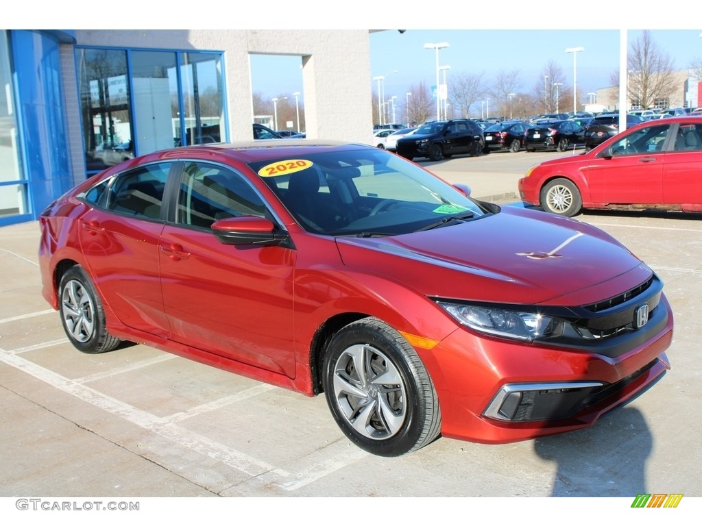 2020 Civic LX Sedan - Molten Lava Pearl / Black photo #3