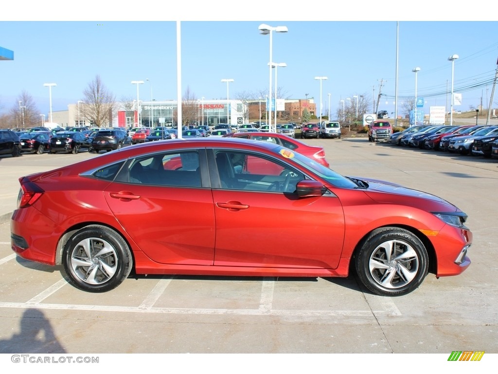 2020 Civic LX Sedan - Molten Lava Pearl / Black photo #4