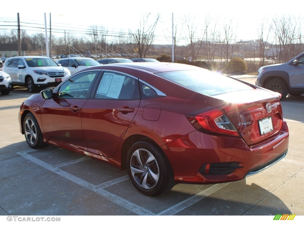 2020 Civic LX Sedan - Molten Lava Pearl / Black photo #7