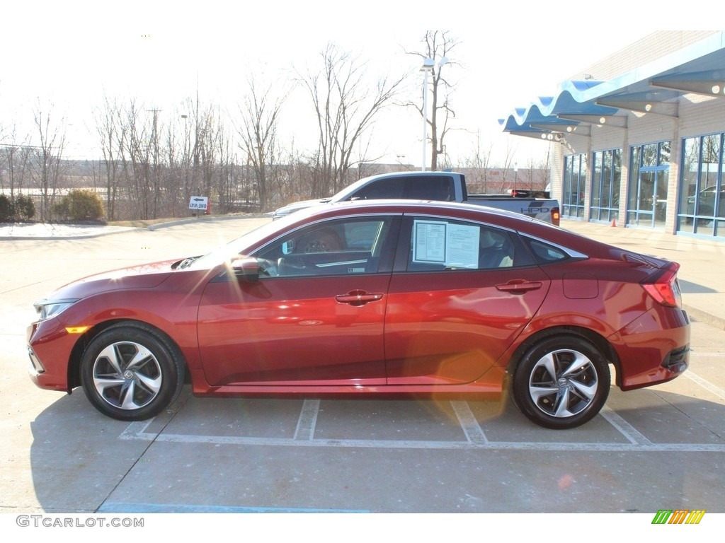 2020 Civic LX Sedan - Molten Lava Pearl / Black photo #8