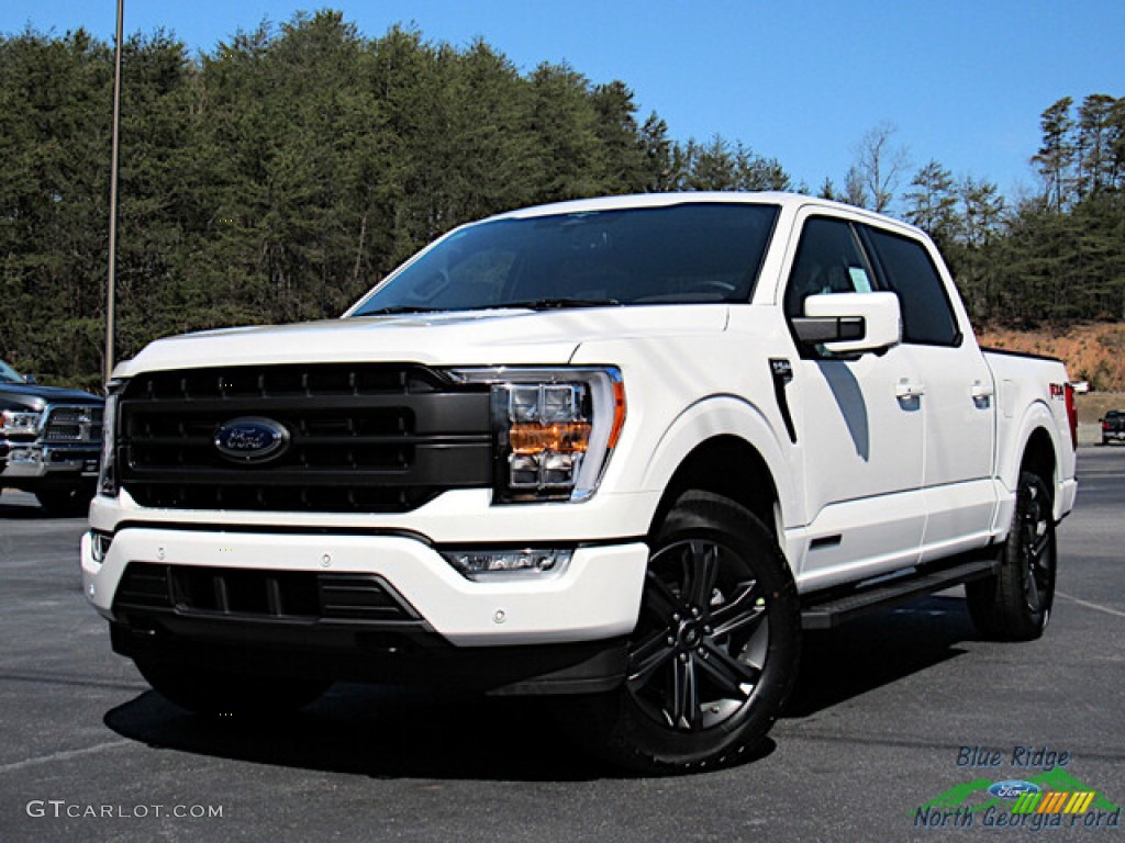Star White Metallic Tri-Coat 2023 Ford F150 Lariat SuperCrew 4x4 Exterior Photo #145804419