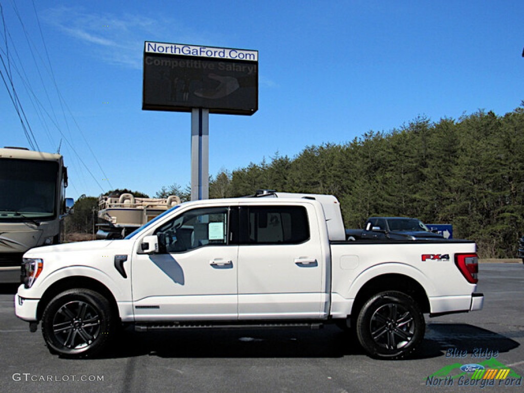 2023 F150 Lariat SuperCrew 4x4 - Star White Metallic Tri-Coat / Black photo #2