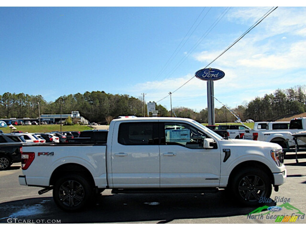 2023 F150 Lariat SuperCrew 4x4 - Star White Metallic Tri-Coat / Black photo #6
