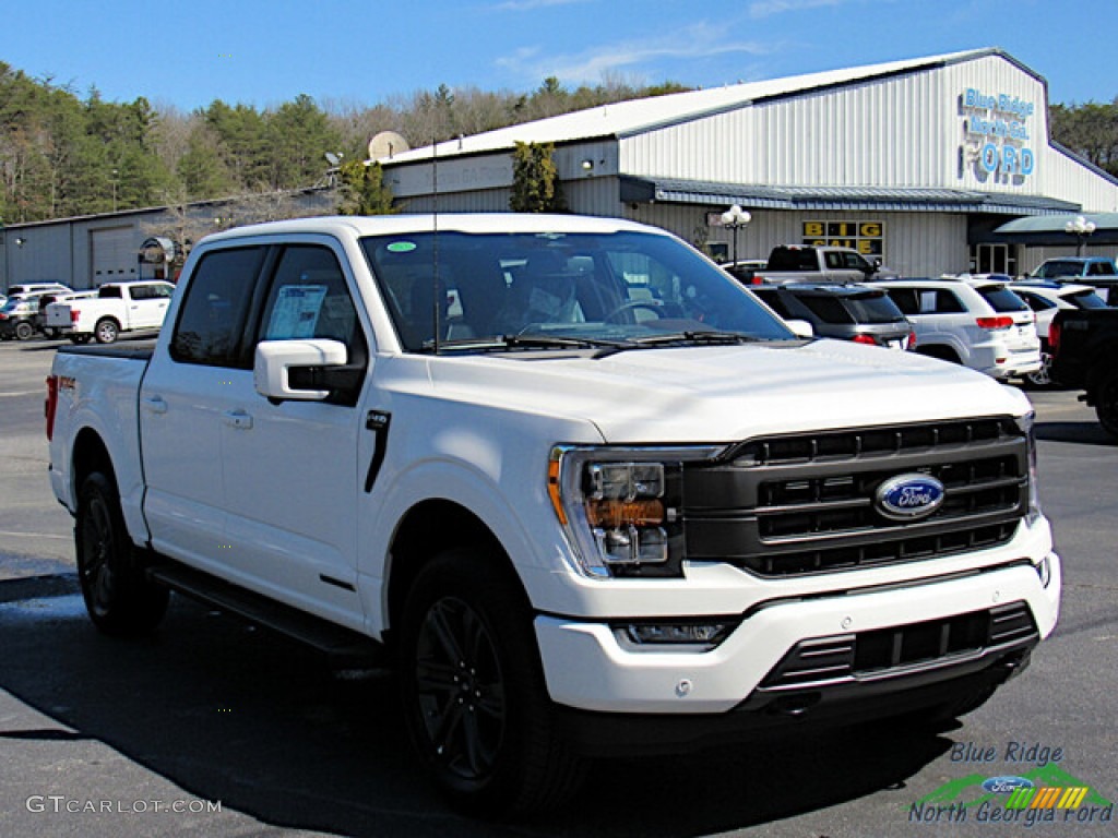 2023 F150 Lariat SuperCrew 4x4 - Star White Metallic Tri-Coat / Black photo #7