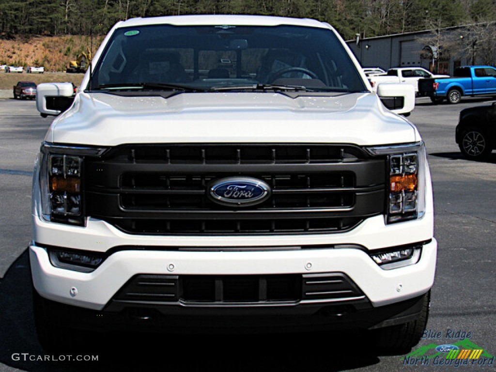 2023 F150 Lariat SuperCrew 4x4 - Star White Metallic Tri-Coat / Black photo #8