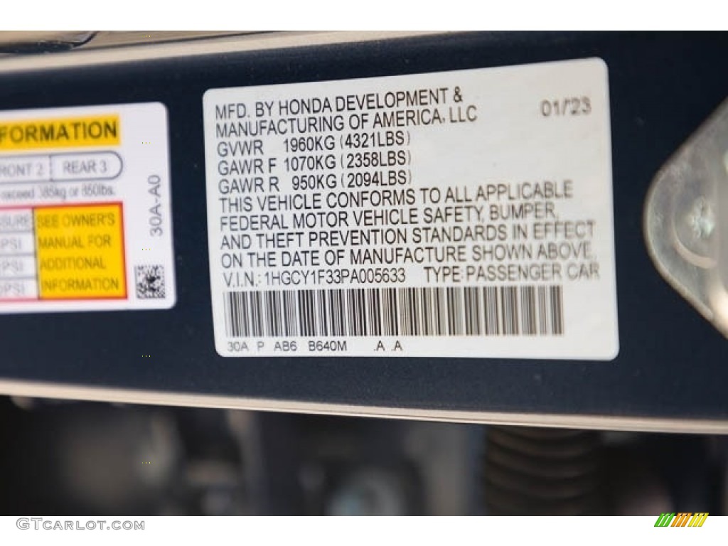 2023 Accord Color Code B640M for Canyon River Blue Metallic Photo #145804593