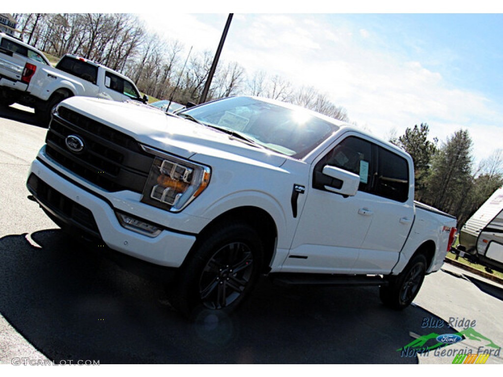 2023 F150 Lariat SuperCrew 4x4 - Star White Metallic Tri-Coat / Black photo #27