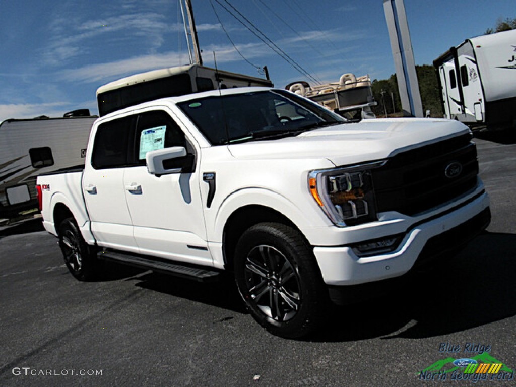 2023 F150 Lariat SuperCrew 4x4 - Star White Metallic Tri-Coat / Black photo #28