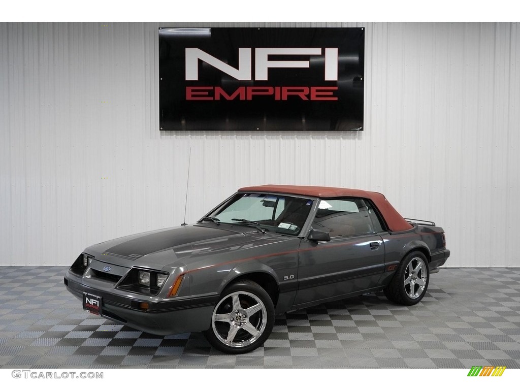 1986 Mustang GT Convertible - Dark Gray Metallic / Red photo #13