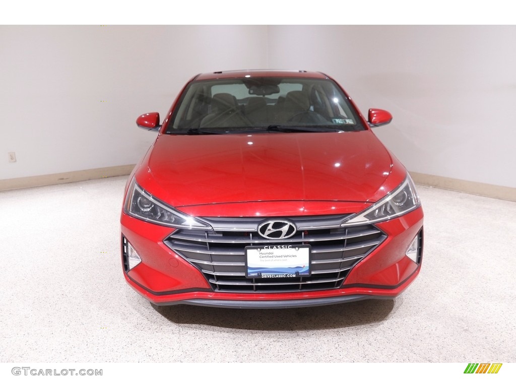 2019 Elantra Value Edition - Scarlet Red / Beige photo #2