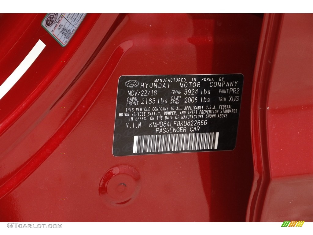 2019 Elantra Value Edition - Scarlet Red / Beige photo #21