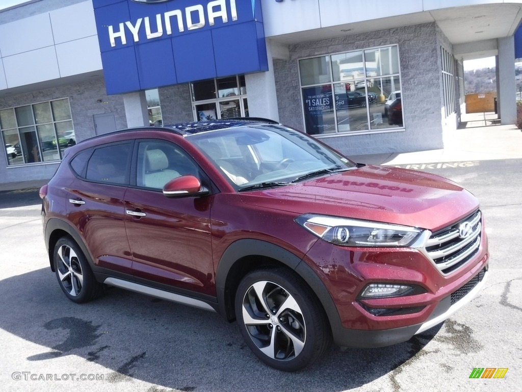 2017 Tucson Limited AWD - Ruby Wine / Beige photo #1