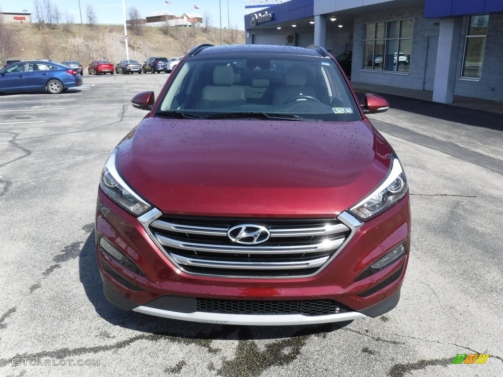 2017 Tucson Limited AWD - Ruby Wine / Beige photo #5