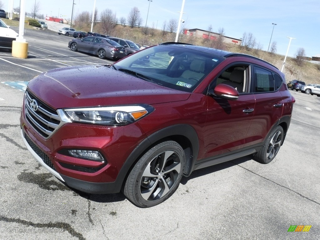 2017 Tucson Limited AWD - Ruby Wine / Beige photo #6