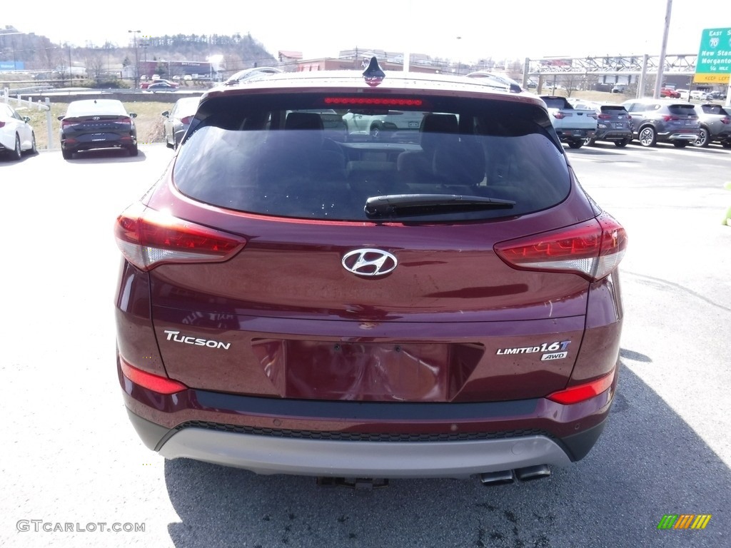 2017 Tucson Limited AWD - Ruby Wine / Beige photo #9