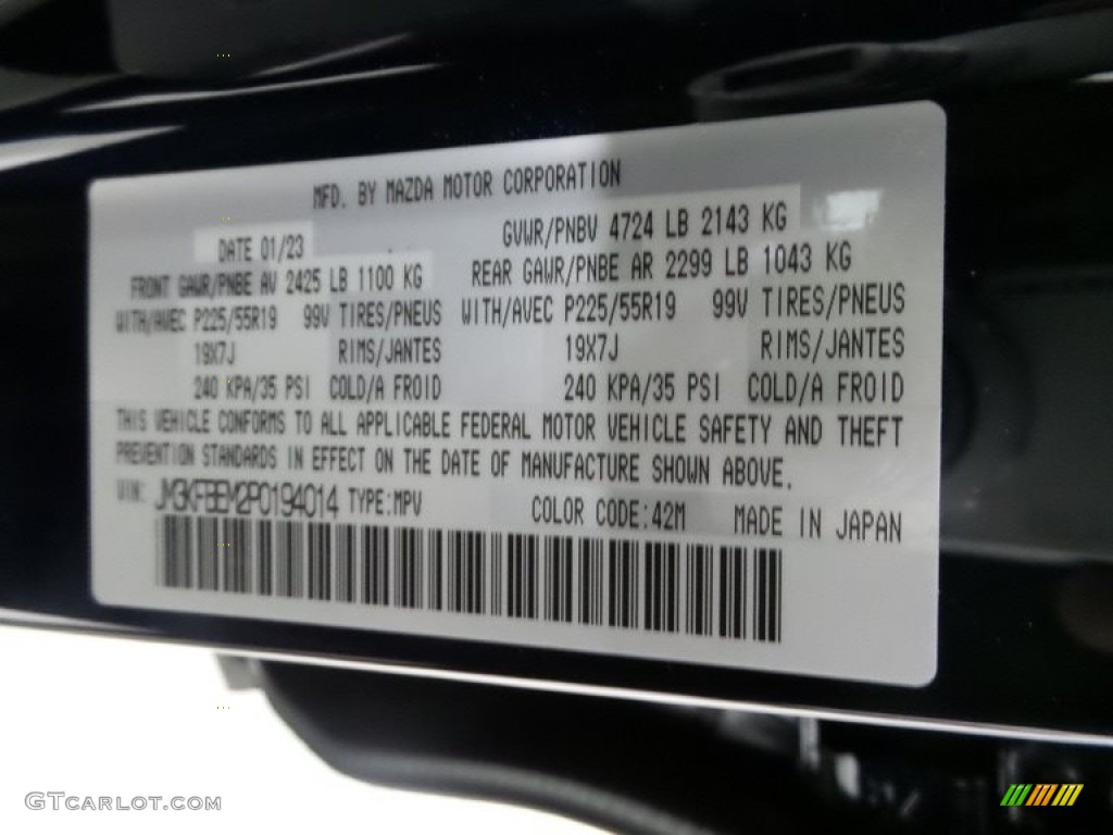 2023 CX-5 Color Code 42M for Deep Crystal Blue Mica Photo #145808905