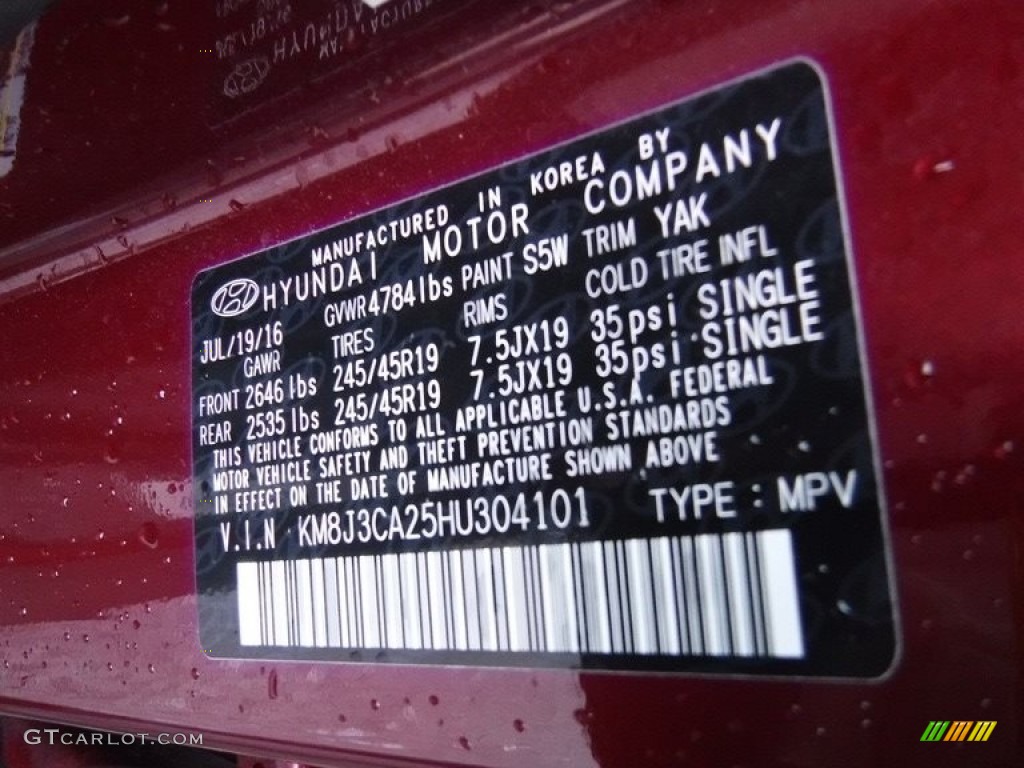 2017 Tucson Limited AWD - Ruby Wine / Beige photo #41