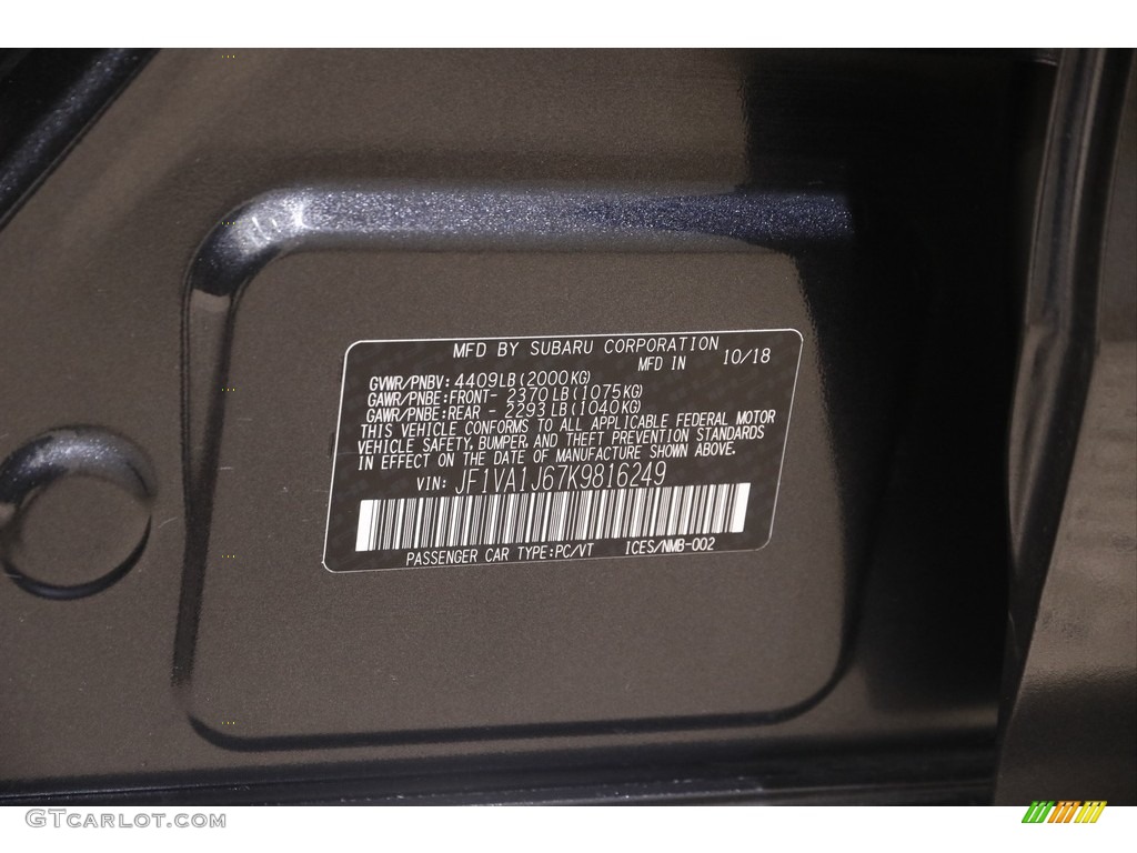 2019 WRX Limited - Dark Gray Metallic / Carbon Black photo #28