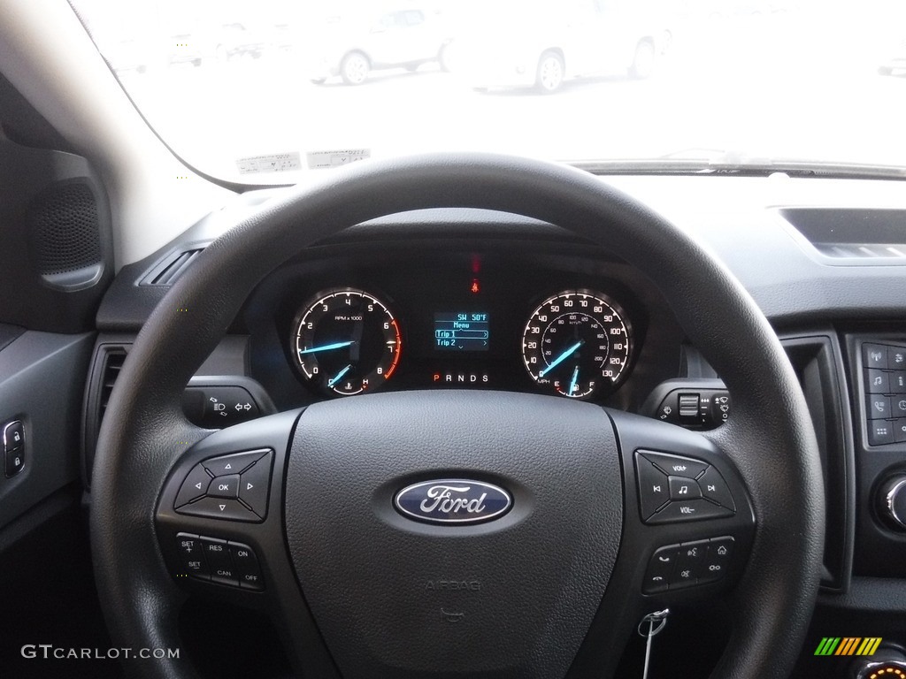 2021 Ford Ranger STX SuperCab 4x4 Ebony Steering Wheel Photo #145810330