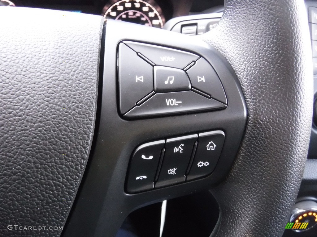 2021 Ford Ranger STX SuperCab 4x4 Ebony Steering Wheel Photo #145810372