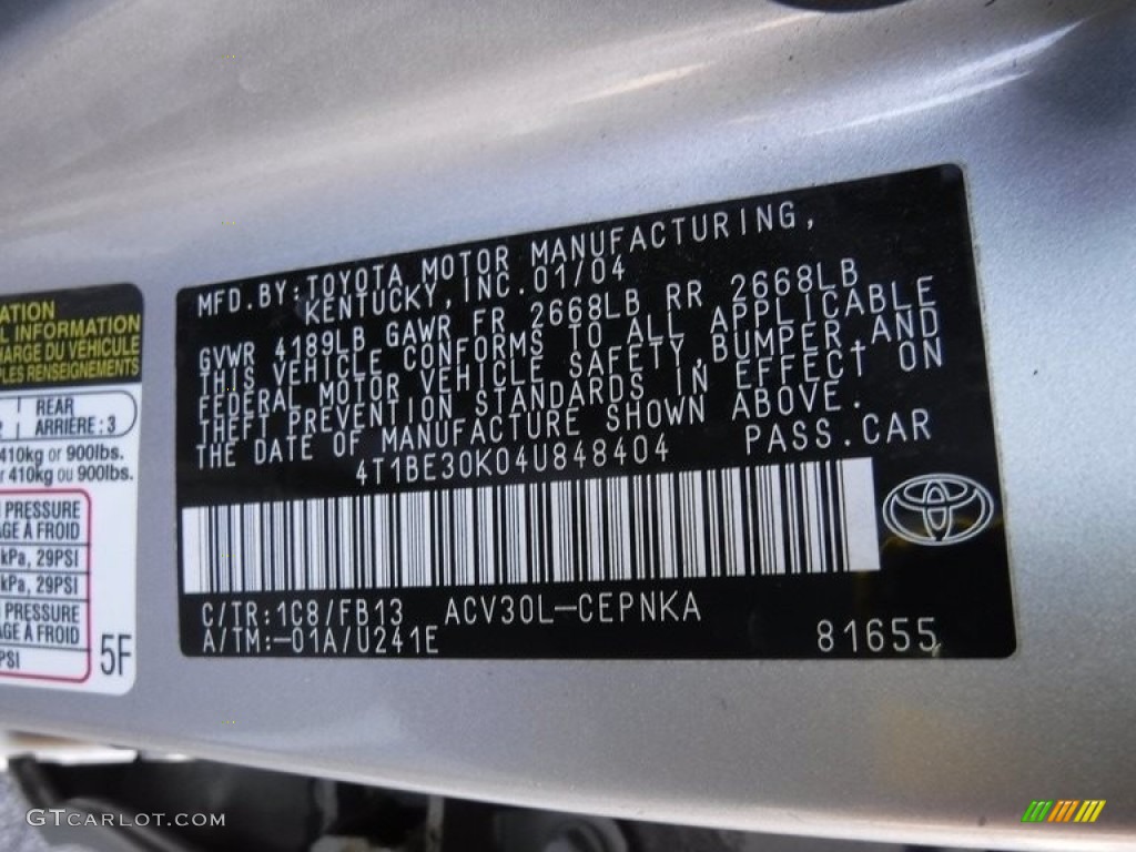 2004 Camry LE - Lunar Mist Metallic / Stone photo #28
