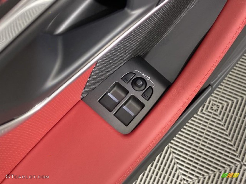 2023 Jaguar F-TYPE P450 Convertible Mars Red/Flame Red Stitching Door Panel Photo #145814759