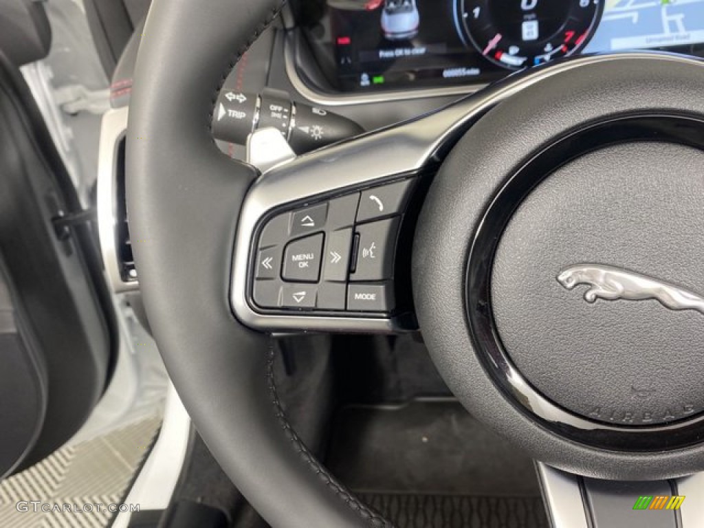 2023 Jaguar F-TYPE P450 Convertible Mars Red/Flame Red Stitching Steering Wheel Photo #145814840
